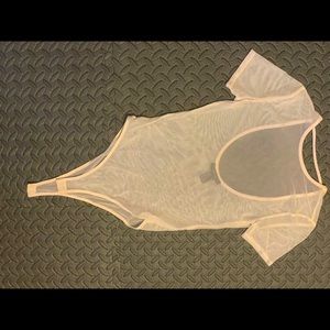 Small Pink Sheer Forever 21 bodysuit